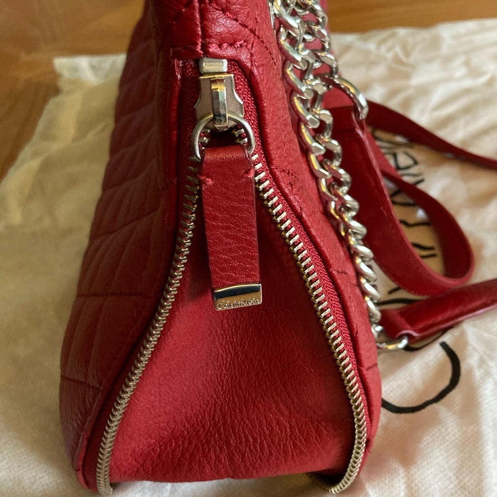 Leather Calvin Klein quilted handbag *Red* - Picture 3 of 7